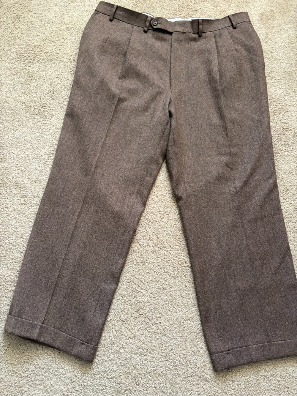 Nautica Brown Pleated Men's Dress Pants